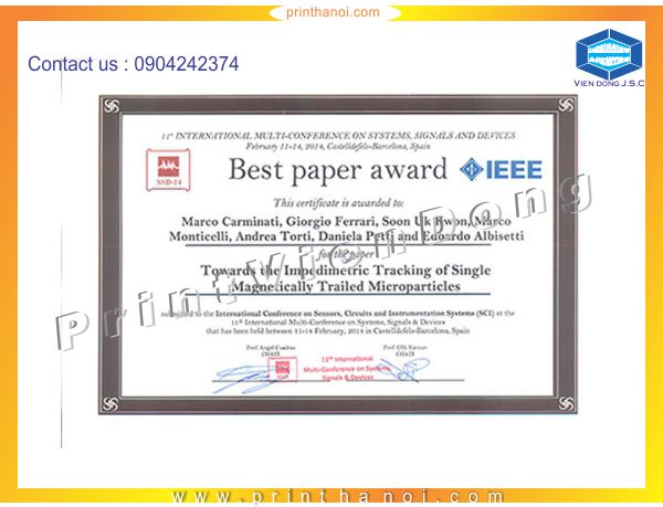 Fast printing paper award | Free Business Cards | Print Ha Noi