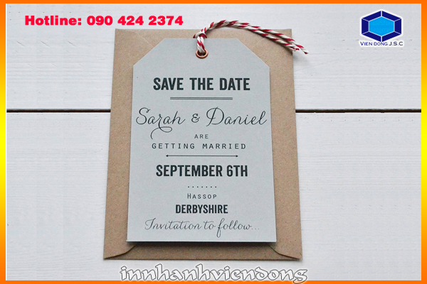 Print wedding save-the-date card | Business Card Stickers in Ha Noi | Print Ha Noi