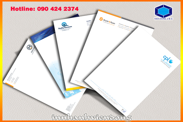 Print letter head | Apart from printing and designing menus, brochures, invitations, leaflets, portfolios or even certificates of merit, Vien Dong Printing Company also specialise in offering smart packaging solutions as well! | Print Ha Noi